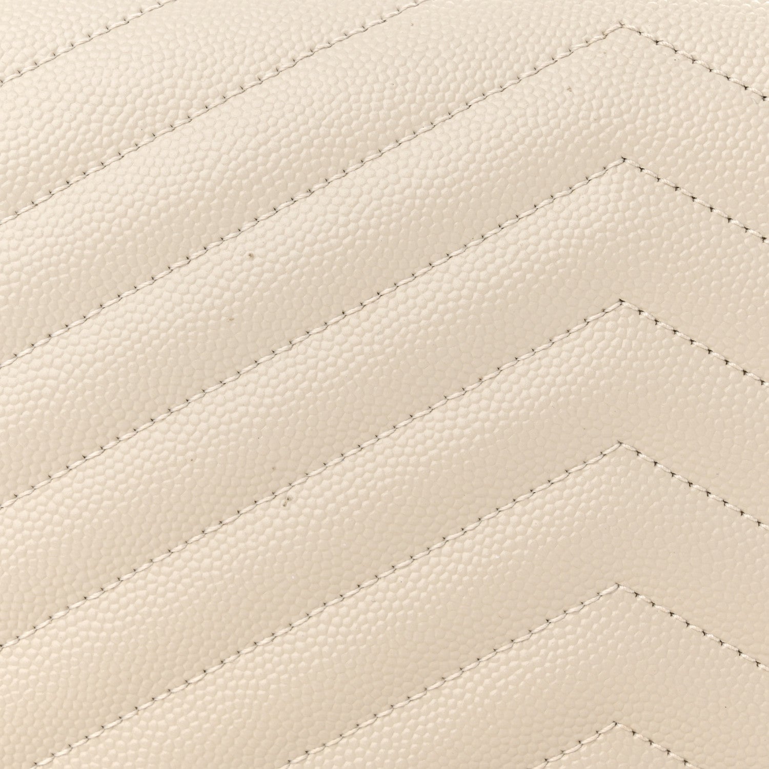 Saint Laurent Grain De Poudre Matelasse Chevron Monogram Chain Wallet Crema Soft 10 of 10