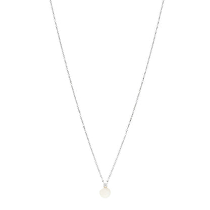 Tiffany 18K White Gold Diamond Cultured Pearl 6.5-7mm Tiffany Signature Pearls Pendant Necklace 1 of 5