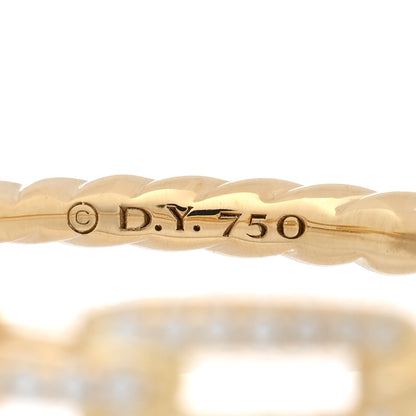 David Yurman 18K Yellow Gold Diamond 4.5mm Stax Single Row Chain Link Ring 54 7 4 of 4