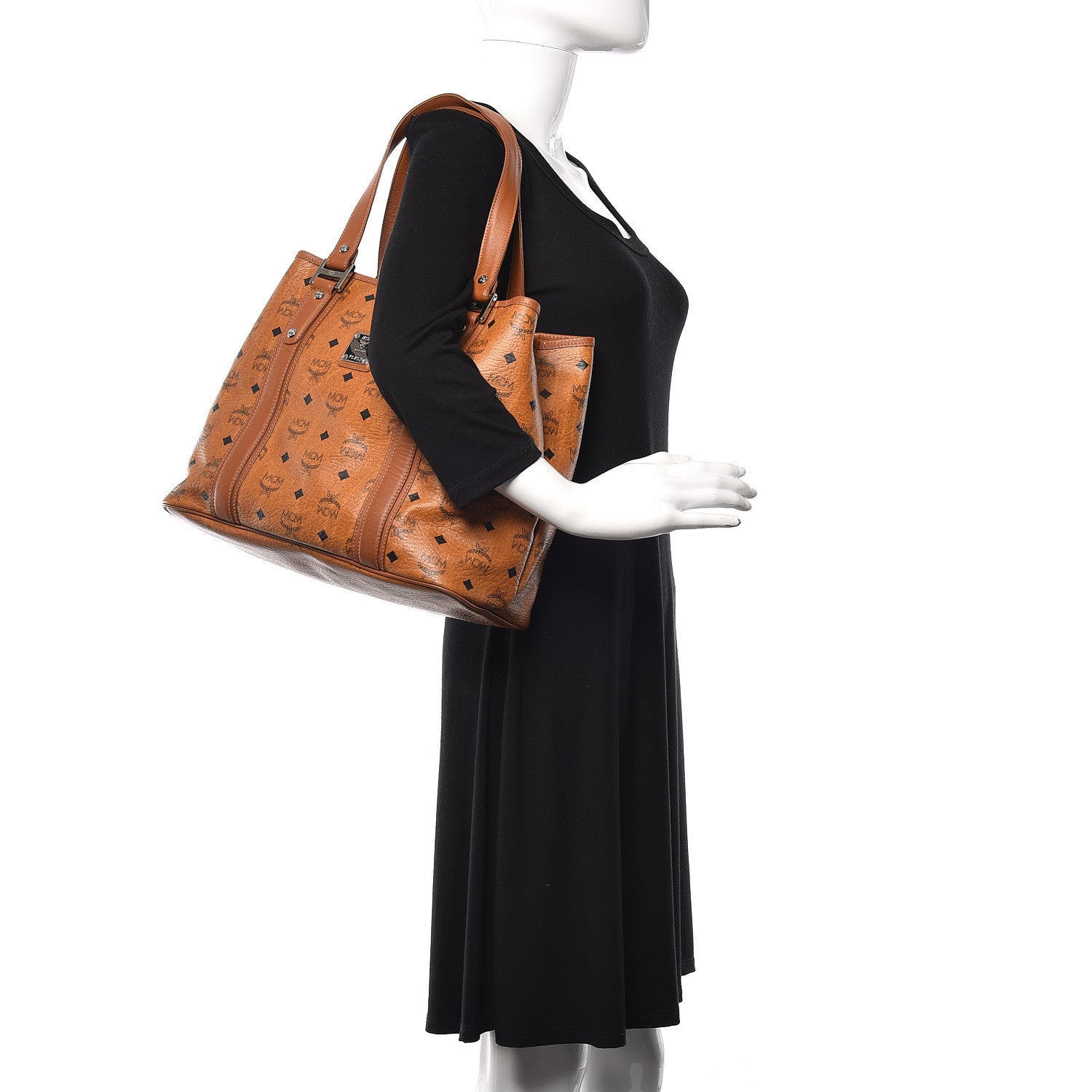 MCM Visetos Shopper Tote Cognac 2 of 18