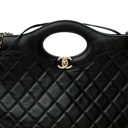 Chanel Shiny Lambskin Quilted 31 Shopping Bag Black 8 of 10