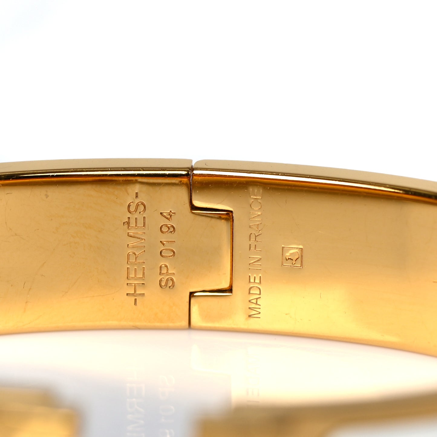 Enamel Narrow Clic Clac H Bracelet PM White