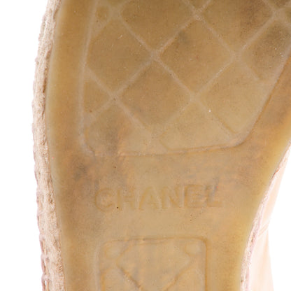 Chanel Lambskin CC Espadrilles 36 Beige Black 7 of 10