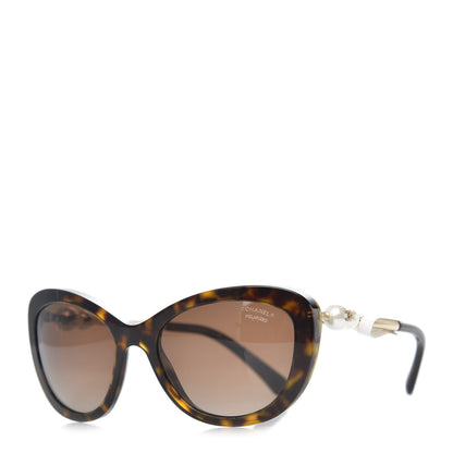 Chanel Acetate Pearl Polarized Cat Eye Sunglasses 5340-H Tortoise 1 of 8
