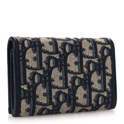 Christian Dior Oblique 30 Montaigne Glycine Wallet Blue 3 of 8