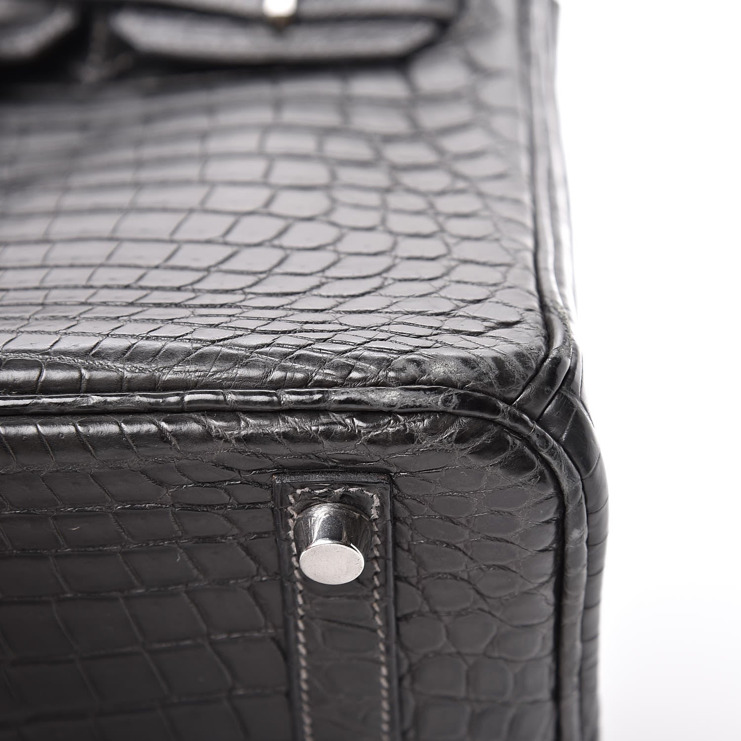 Hermes Matte Niloticus Crocodile Birkin 25 Graphite 9 of 33