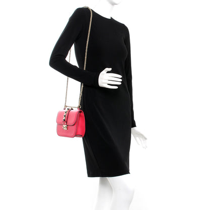 Valentino Garavani Vitello Small Glam Lock Rockstud Flap Deep Fuxia 2 of 8