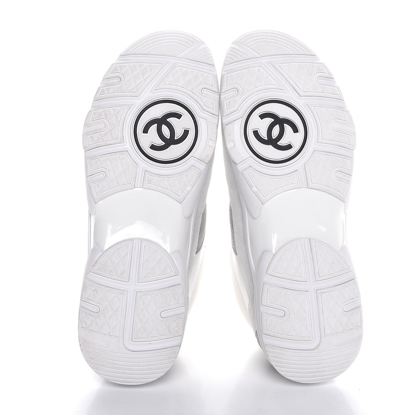 Suede Calfskin CC Sneakers 41 White Green