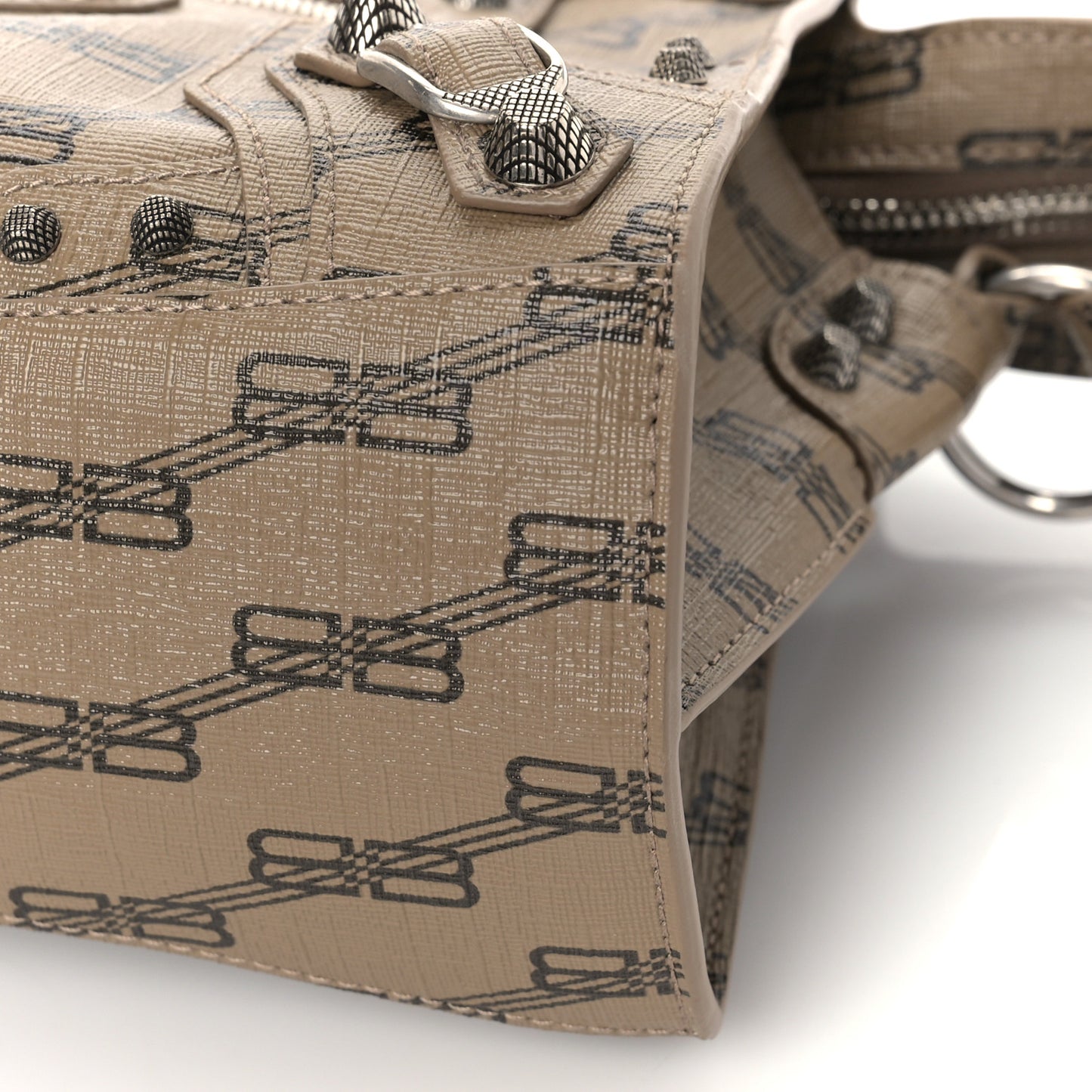 Coated Canvas BB Monogram Neo Cagole Handbag XS Beige Brown