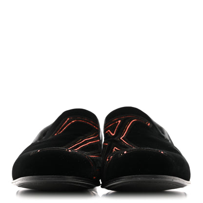 Louis Vuitton Velvet Mens Upside Down Auteuil Slipper 8.5 Black 3 of 9