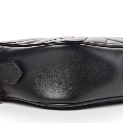 Gucci Calfskin Matelasse Mini GG Marmont Chain Shoulder Bag Black 9 of 10