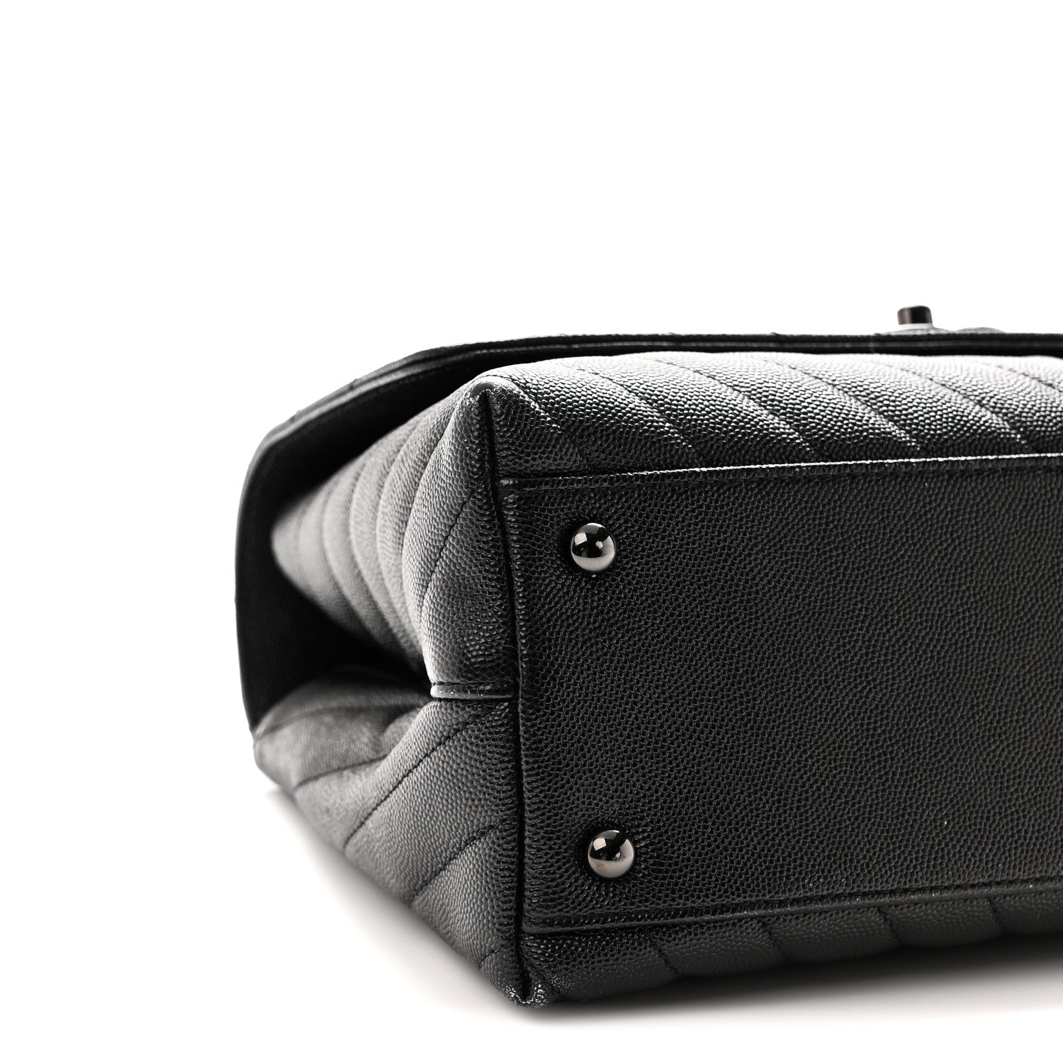 Chanel Caviar Chevron Quilted Small Coco Handle Flap So Black 9 of 10