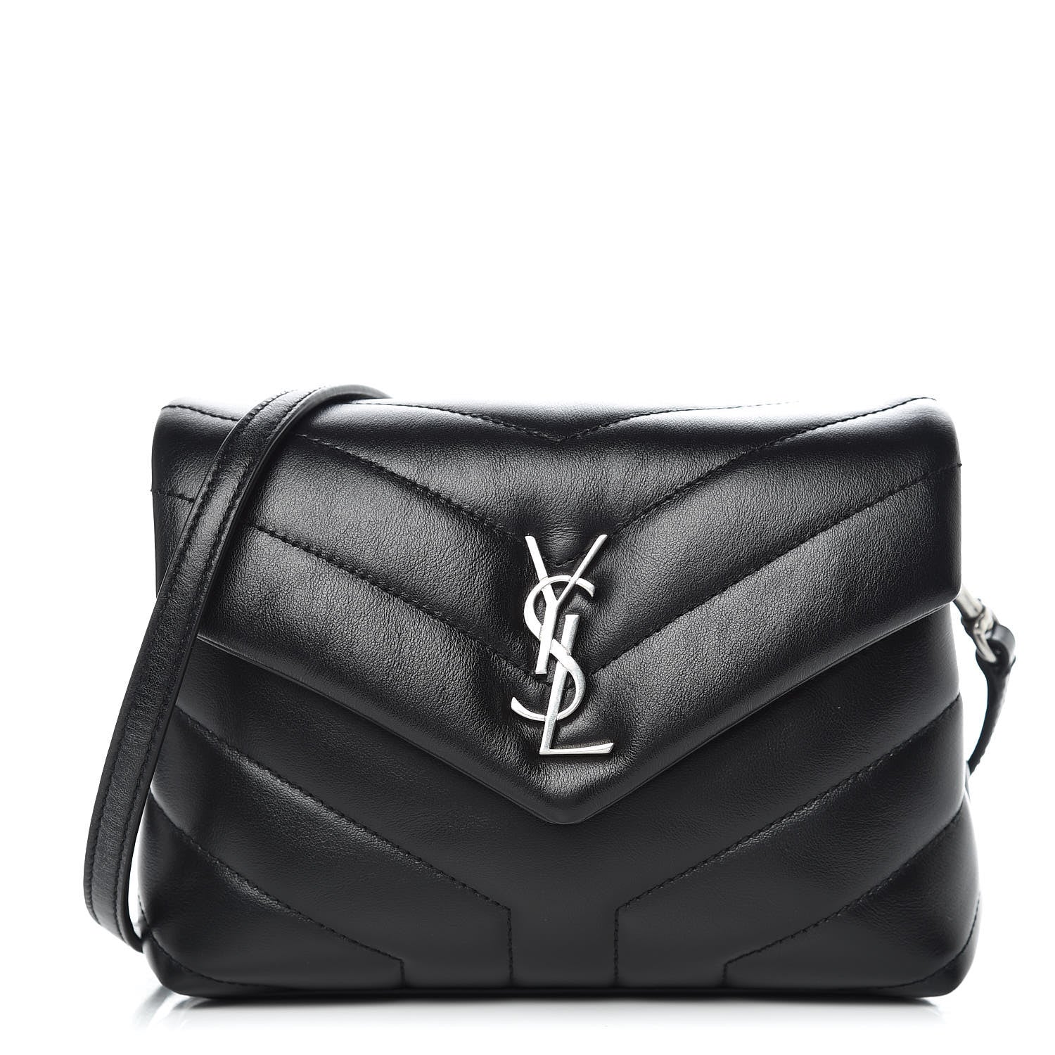 Saint Laurent Calfskin Y Quilted Monogram Toy Loulou Crossbody Bag Black 1 of 10