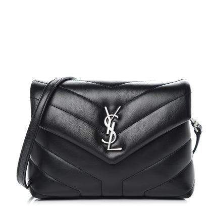 Saint Laurent Calfskin Y Quilted Monogram Toy Loulou Crossbody Bag Black 1 of 10