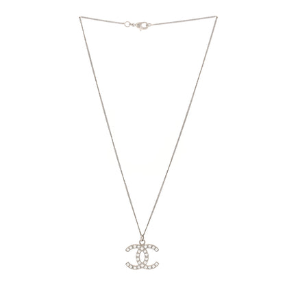 Chanel Crystal Baguette CC Necklace Silver 3 of 5