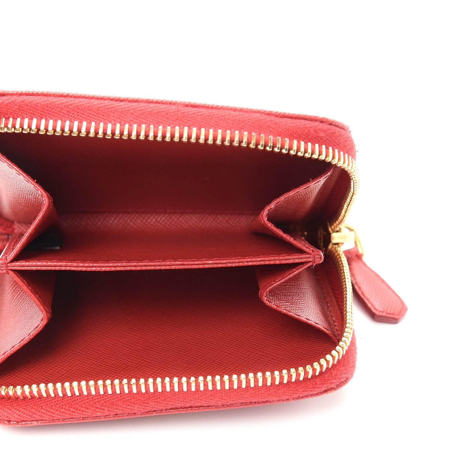 Saffiano Metal Zip Coin Purse Fuoco