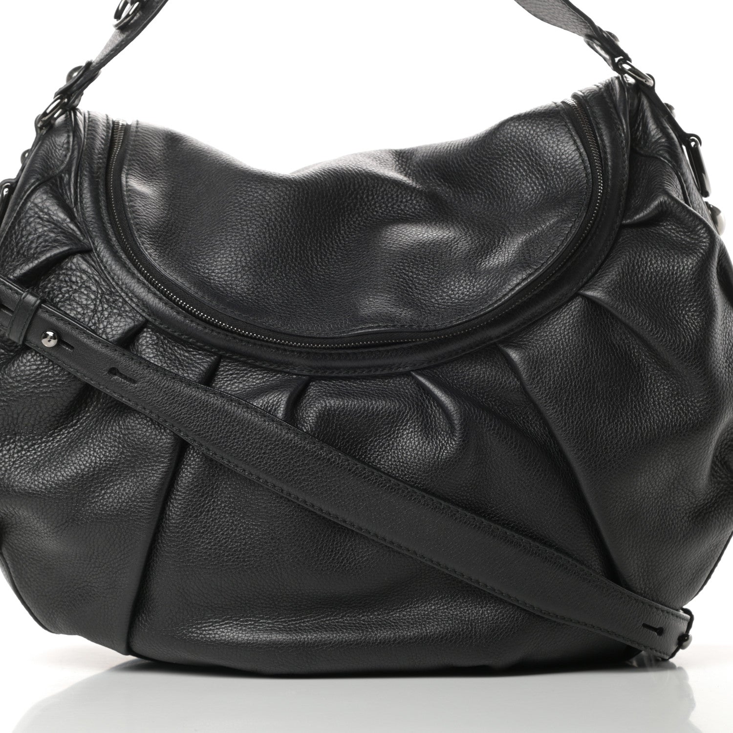 Gucci Pebbled Calfskin Medium Icon Bit Shoulder Bag Black 8 of 11