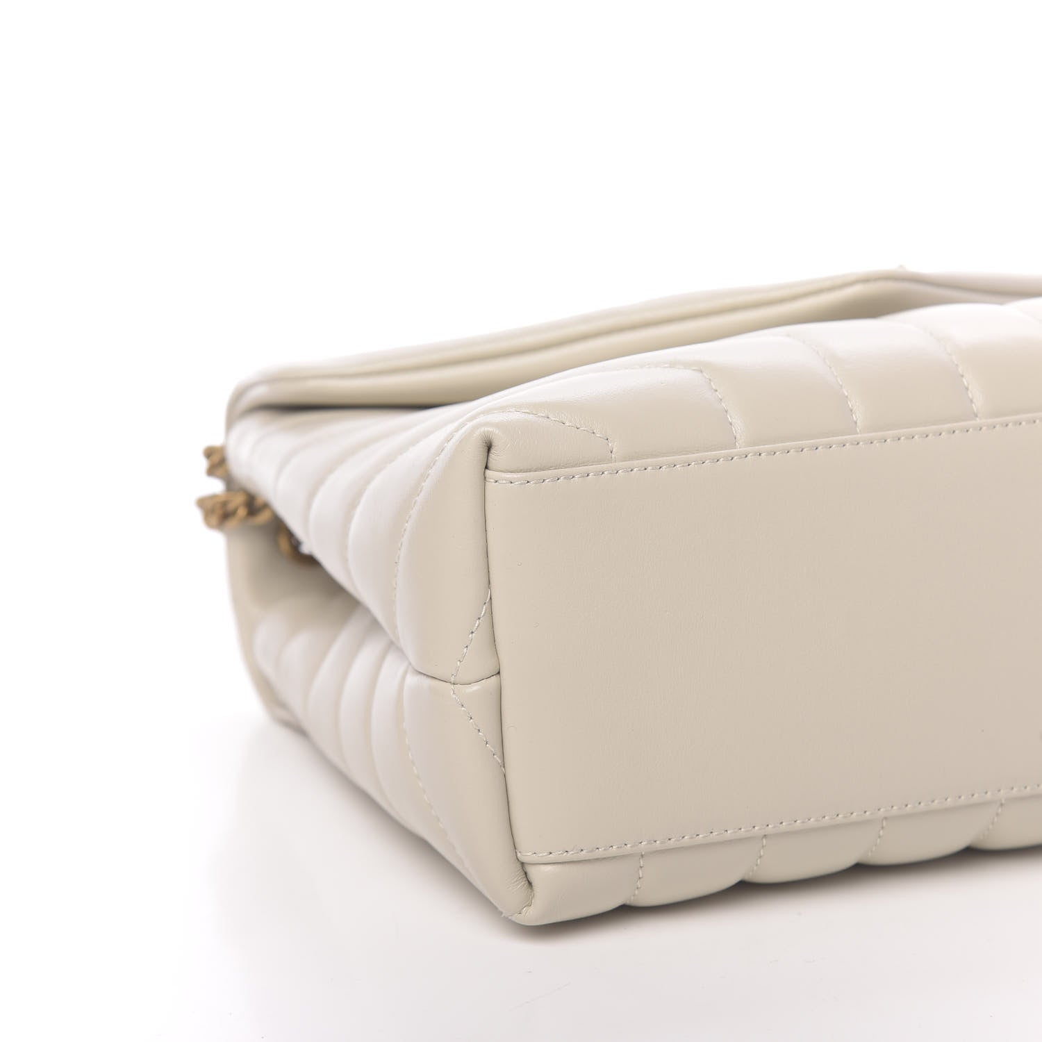 Saint Laurent Calfskin Y Quilted Monogram Small Loulou Chain Satchel Ivory 7 of 9
