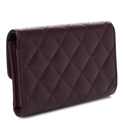 Chanel Caviar Quilted Chain Embossed CC Medium Flap Wallet Dark Burgundy 3 of 8