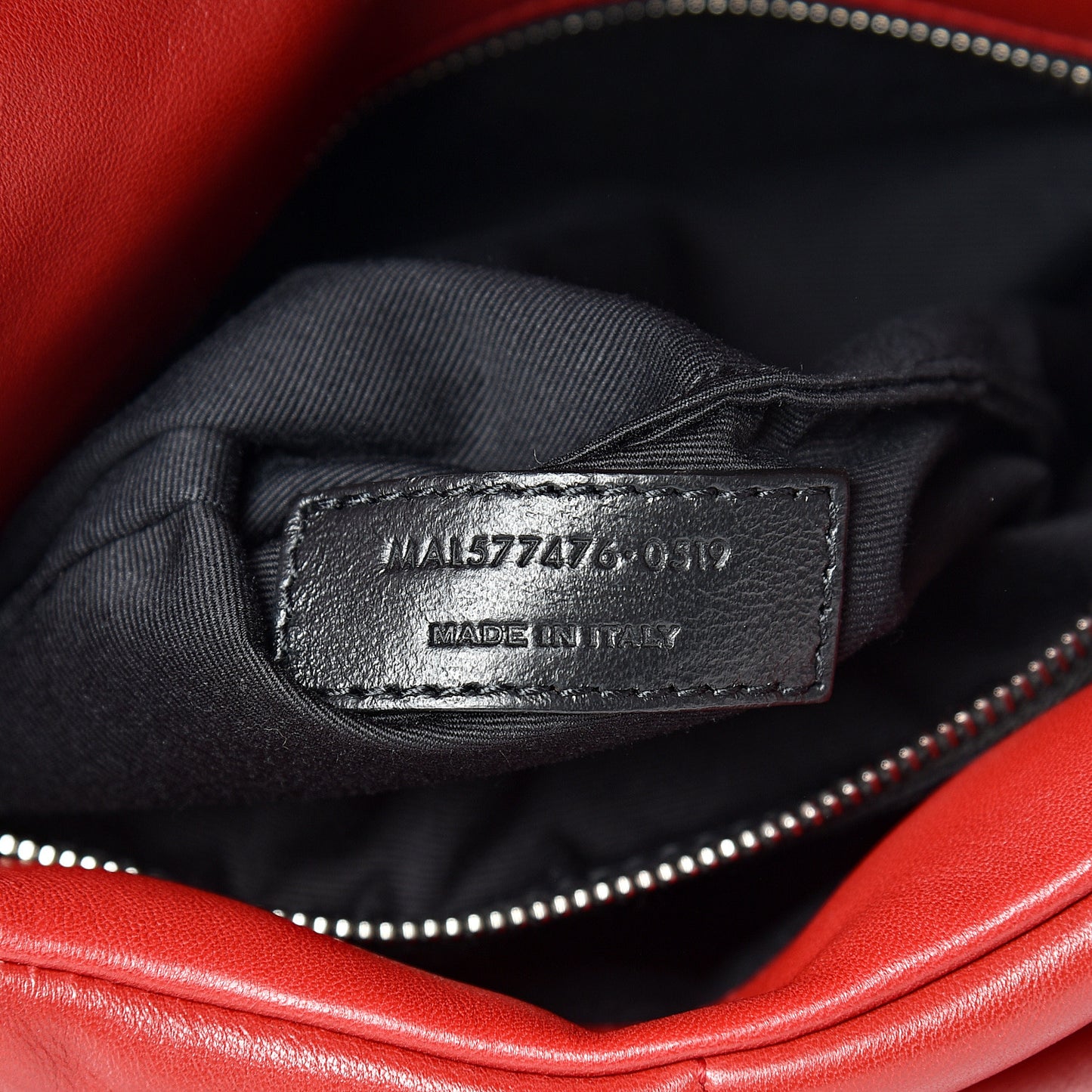 Lambskin Quilted Small Loulou Puffer Monogram Chain Satchel Red
