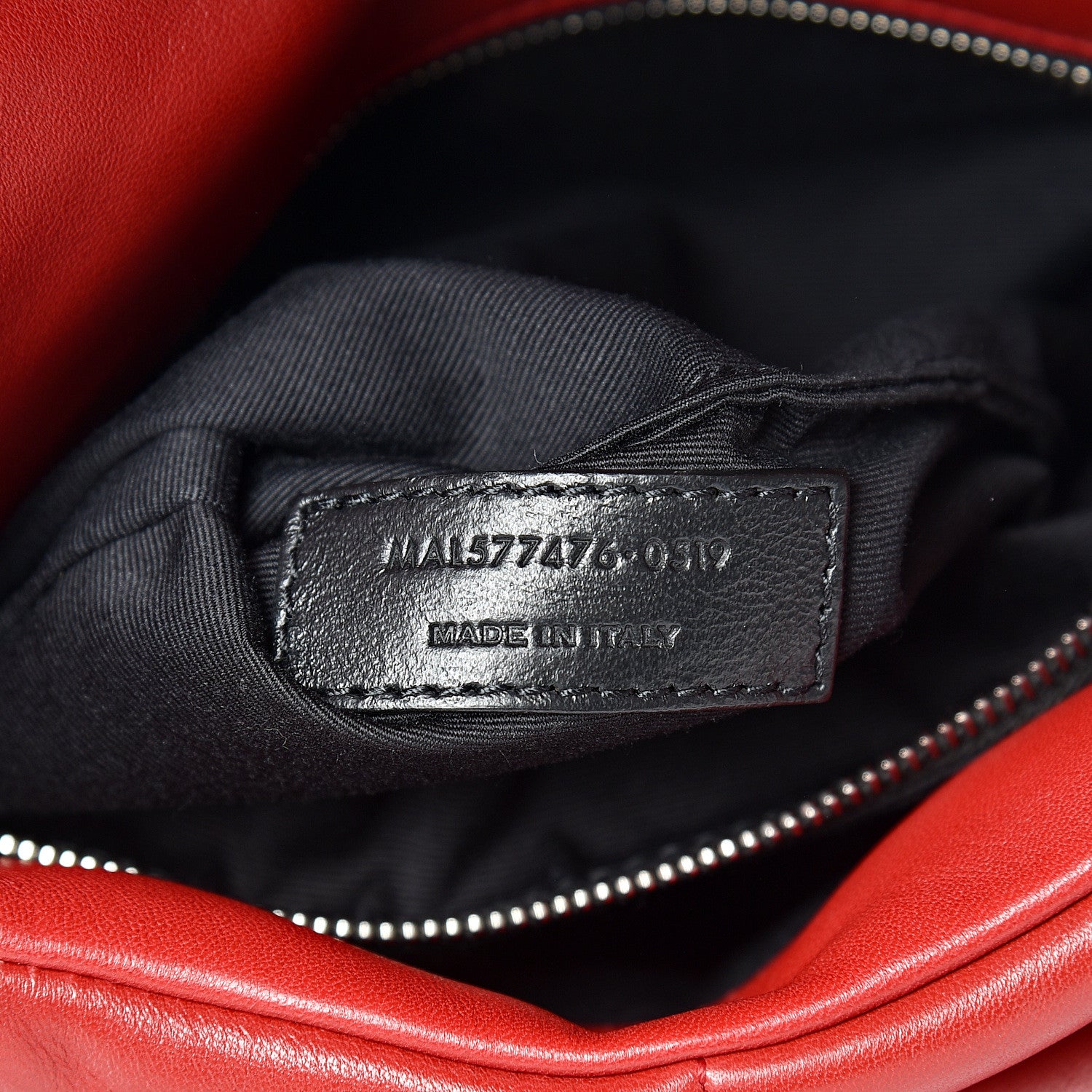 Saint Laurent Lambskin Quilted Small Loulou Puffer Monogram Chain Satchel Red 6 of 9