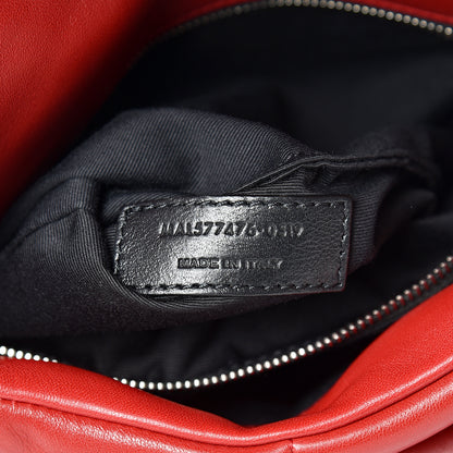 Saint Laurent Lambskin Quilted Small Loulou Puffer Monogram Chain Satchel Red 6 of 9