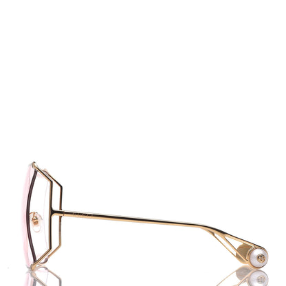 Gucci Metal Oversized Round Sunglasses GG0252S Gold Pink 3 of 7