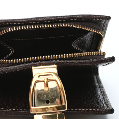 Gucci Monogram Buckle Compact Wallet Brown 6 of 9