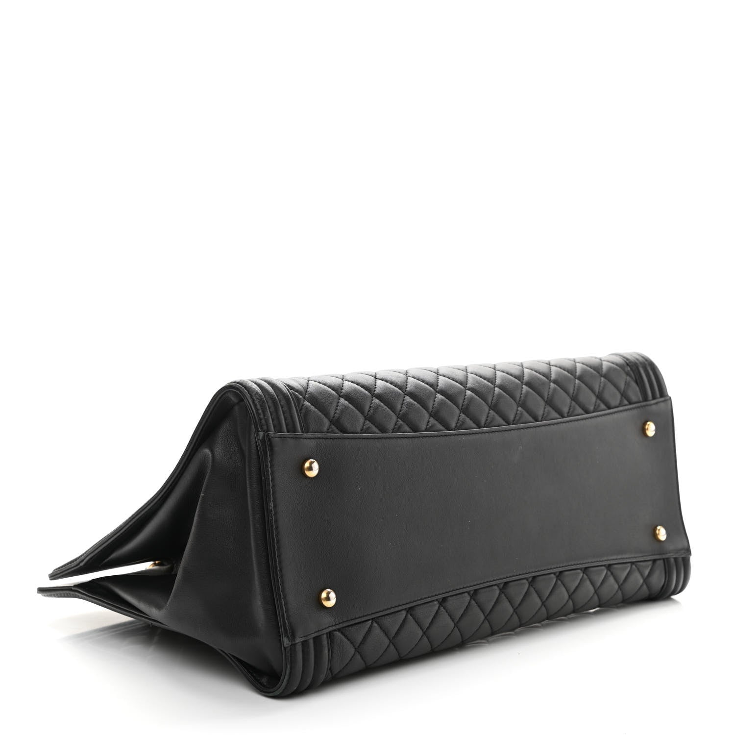Chanel Calfskin Quilted Boy Shopping Tote Black 4 of 9