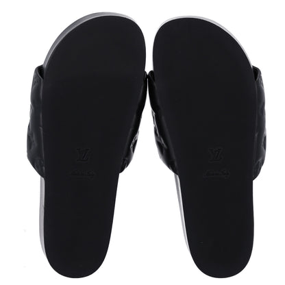 Louis Vuitton Lambskin Embossed Monogram Jumbo Flatform Mule Sandals 40 Black 6 of 10