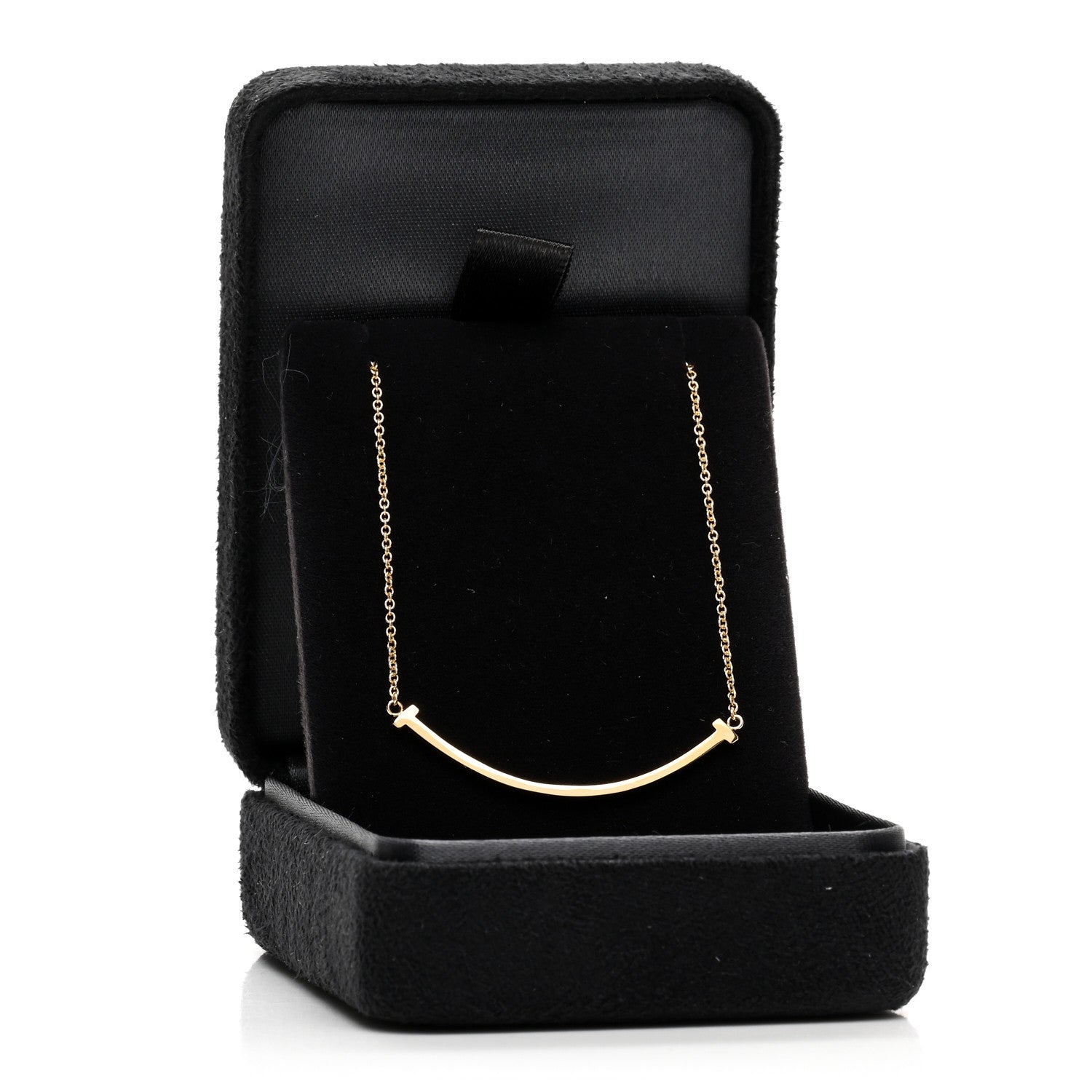 Tiffany 18K Yellow Gold Small T Smile Pendant Necklace 5 of 5