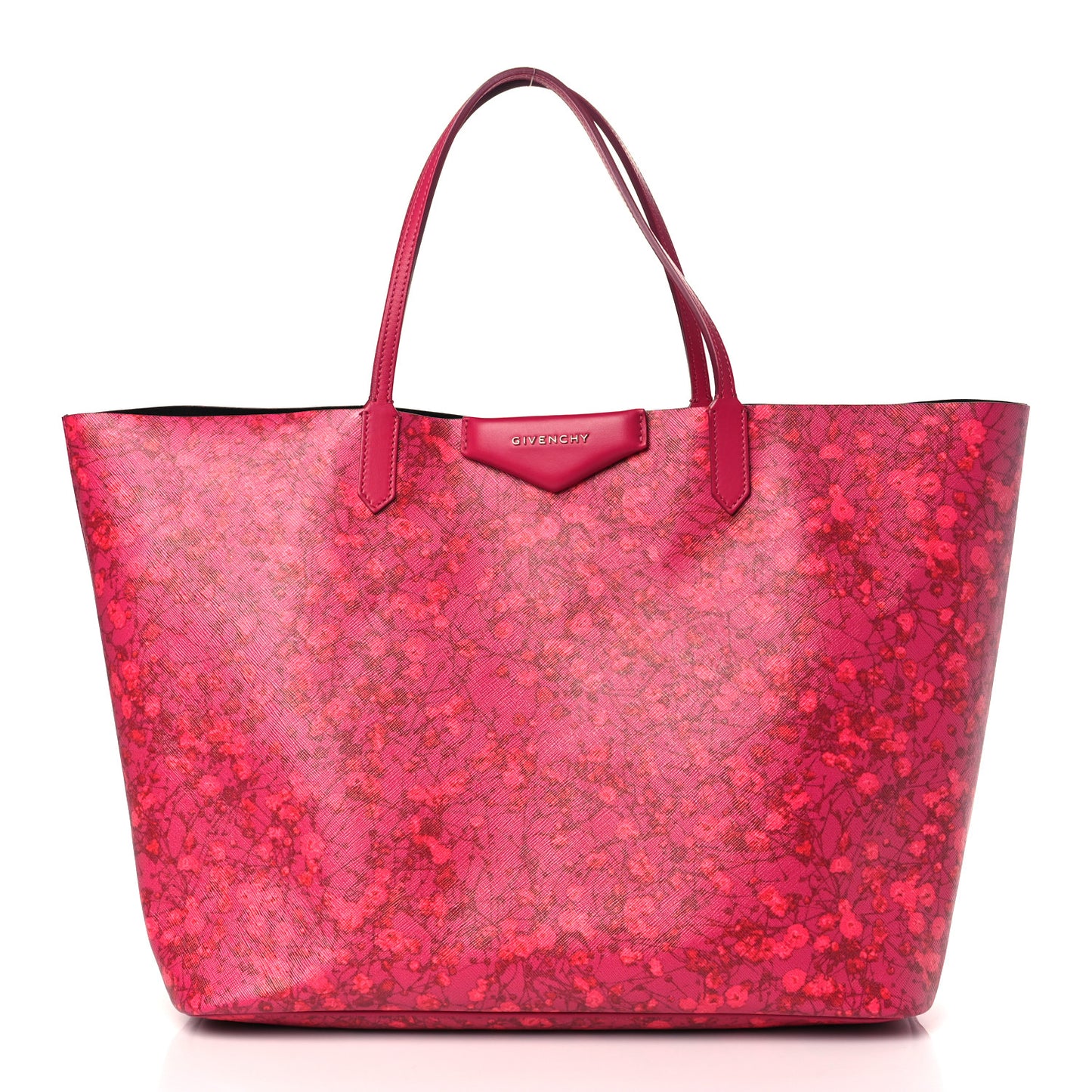 Textured Coated Canvas Floral Print Large Antigona Tote Pink