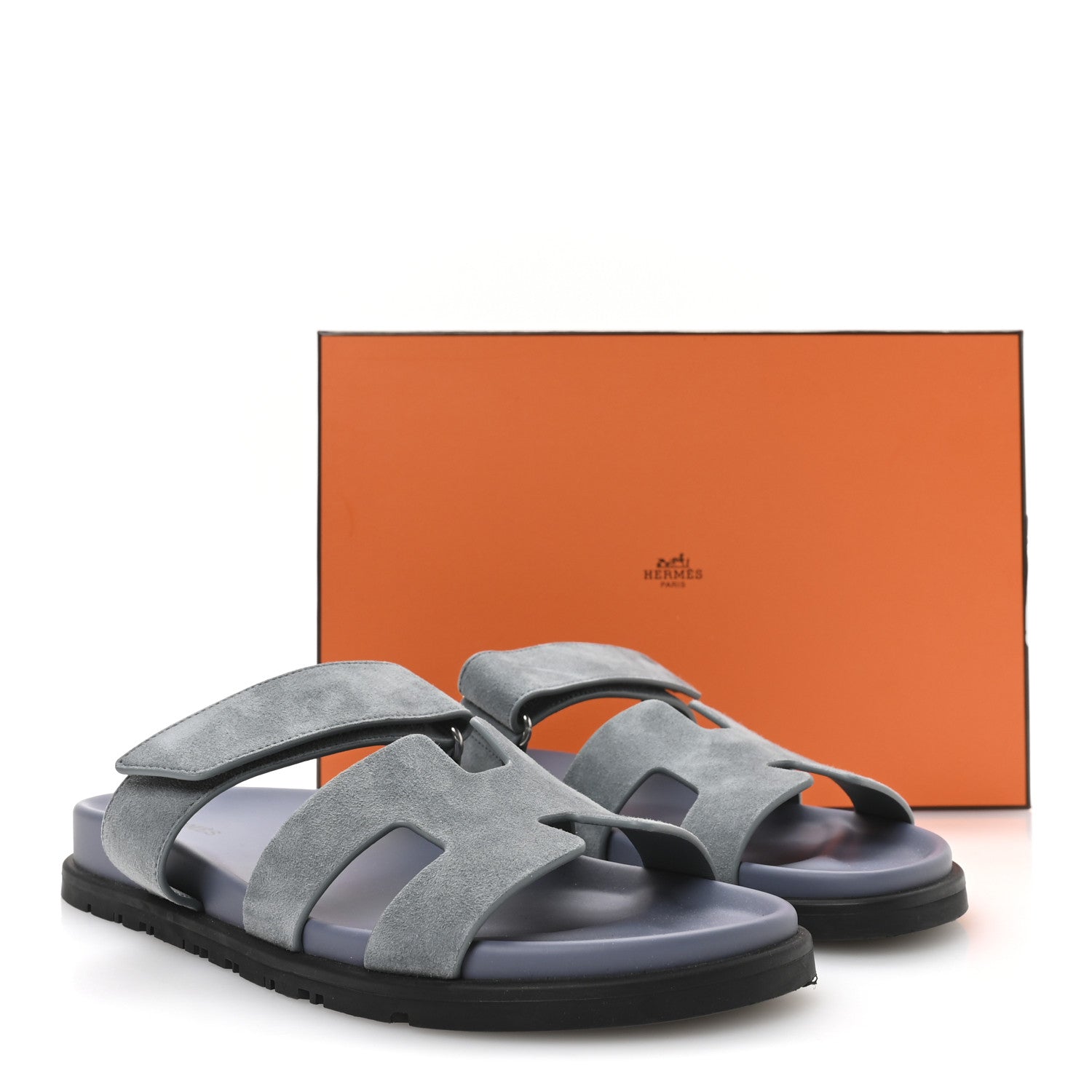 Hermes Suede Goatskin Womens Chypre Sandals 40 Vert D'Eau 9 of 9