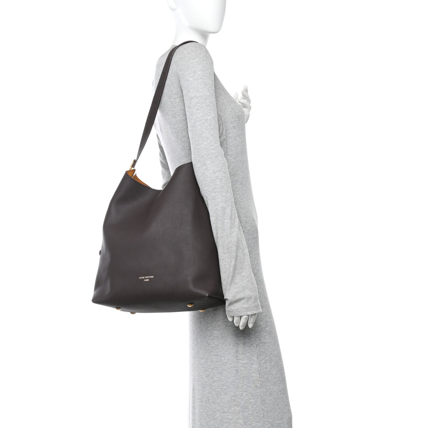 Grained Calfskin Low Key Hobo MM Chocolate