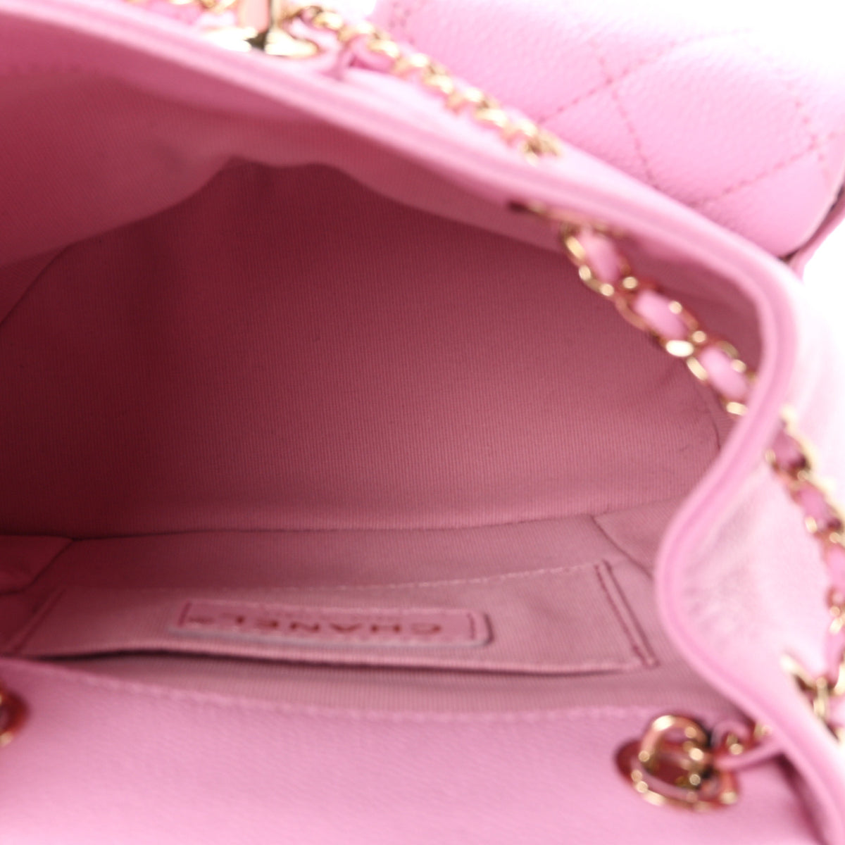Chanel Shiny Caviar Quilted Small Duma Pockets Drawstring Backpack Lilac 9 of 19
