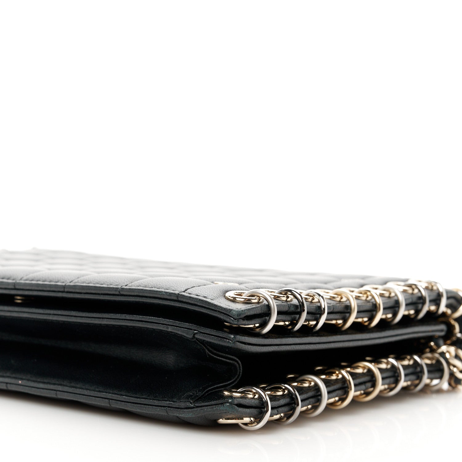 Chanel Lambskin Chocolate Bar Piercing CC Studded Small Chain Flap Bag Black 10 of 10