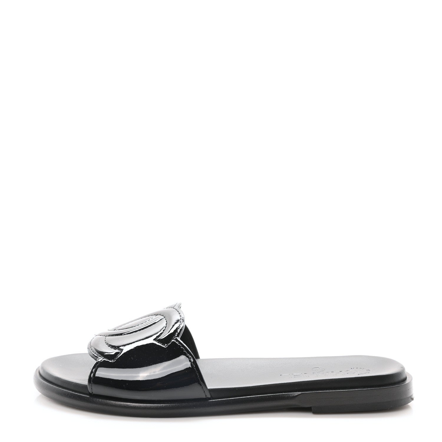 Chanel Mesh Patent Calfskin CC Mules 40.5 Black 1 of 9