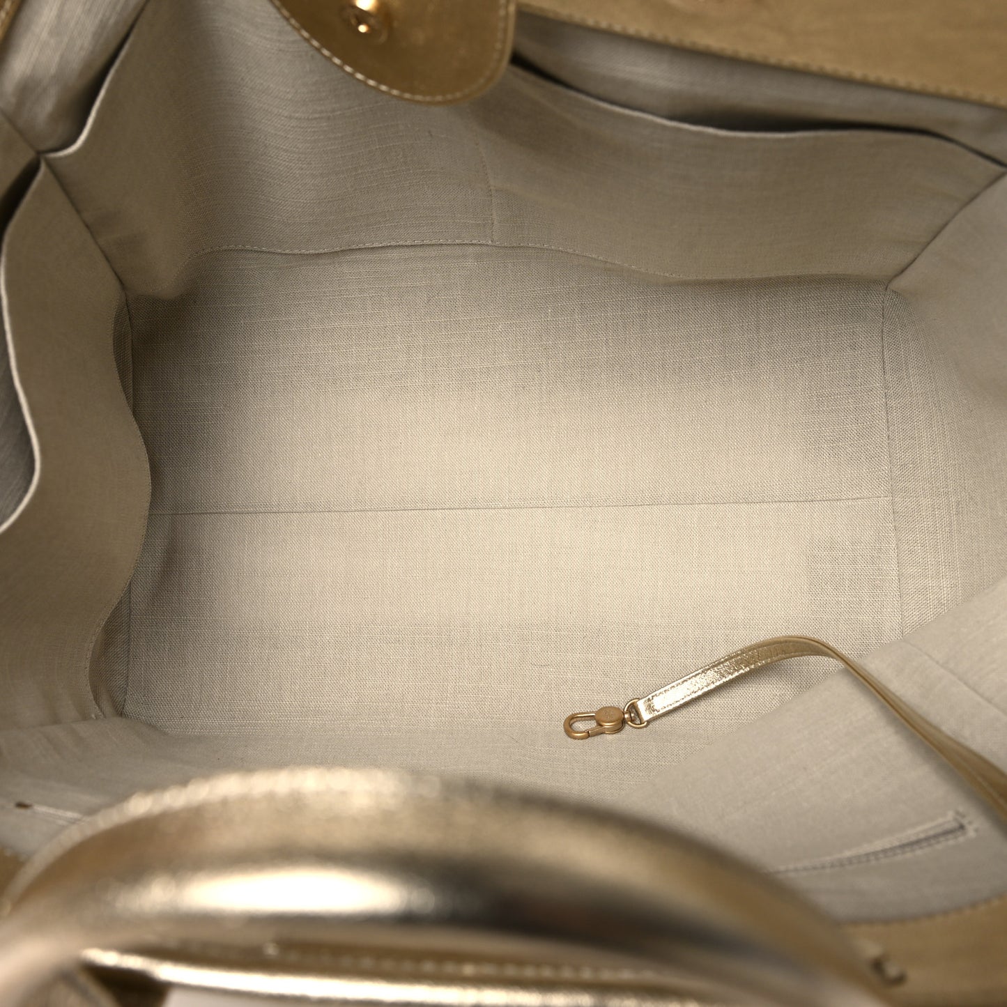 Metallic Calfskin Medium Deauville Tote Gold