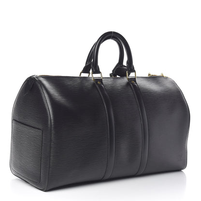 Louis Vuitton Epi Keepall 45 Black 3 of 10