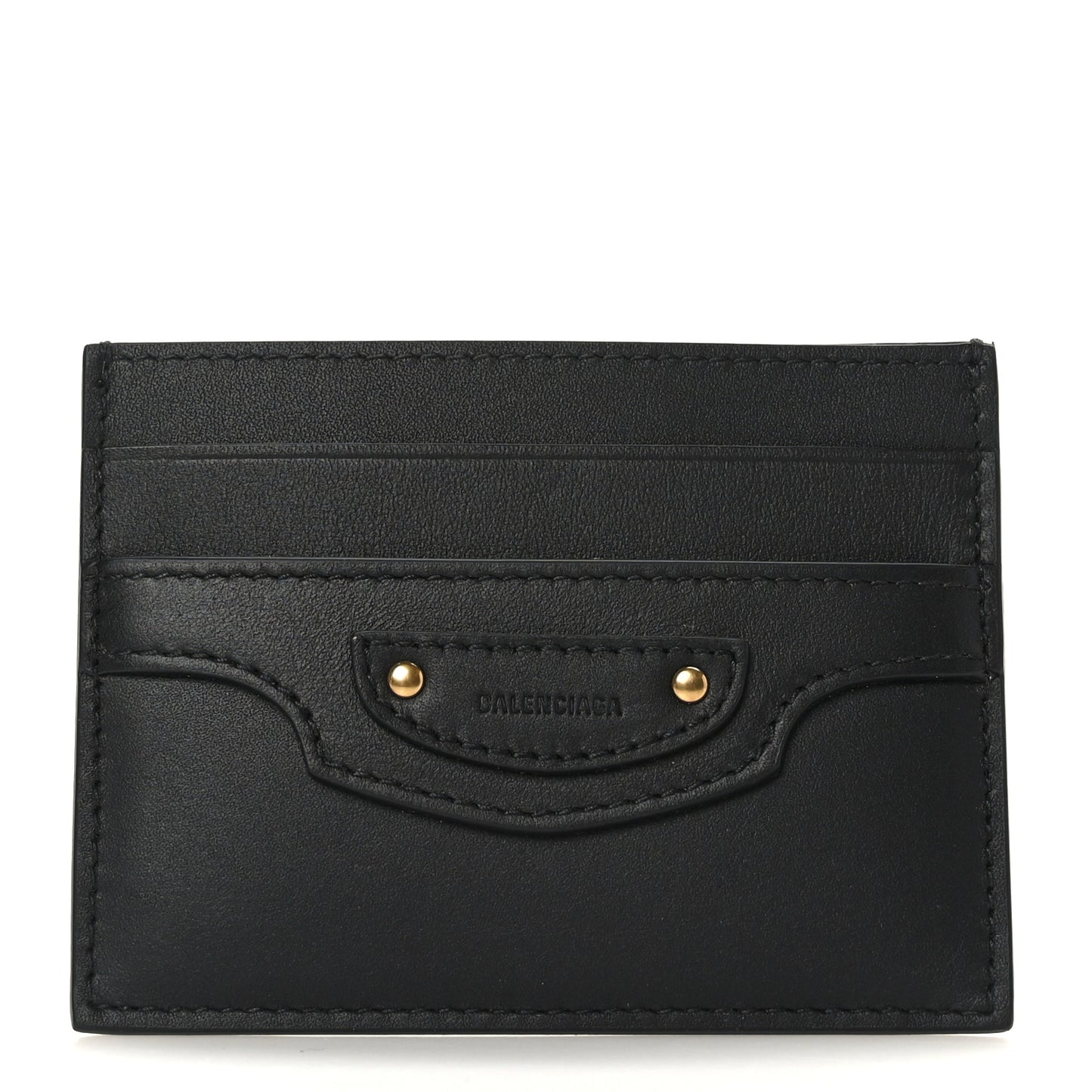 Smooth Calfskin Neo Classic Gold Hardware City Card Case Black