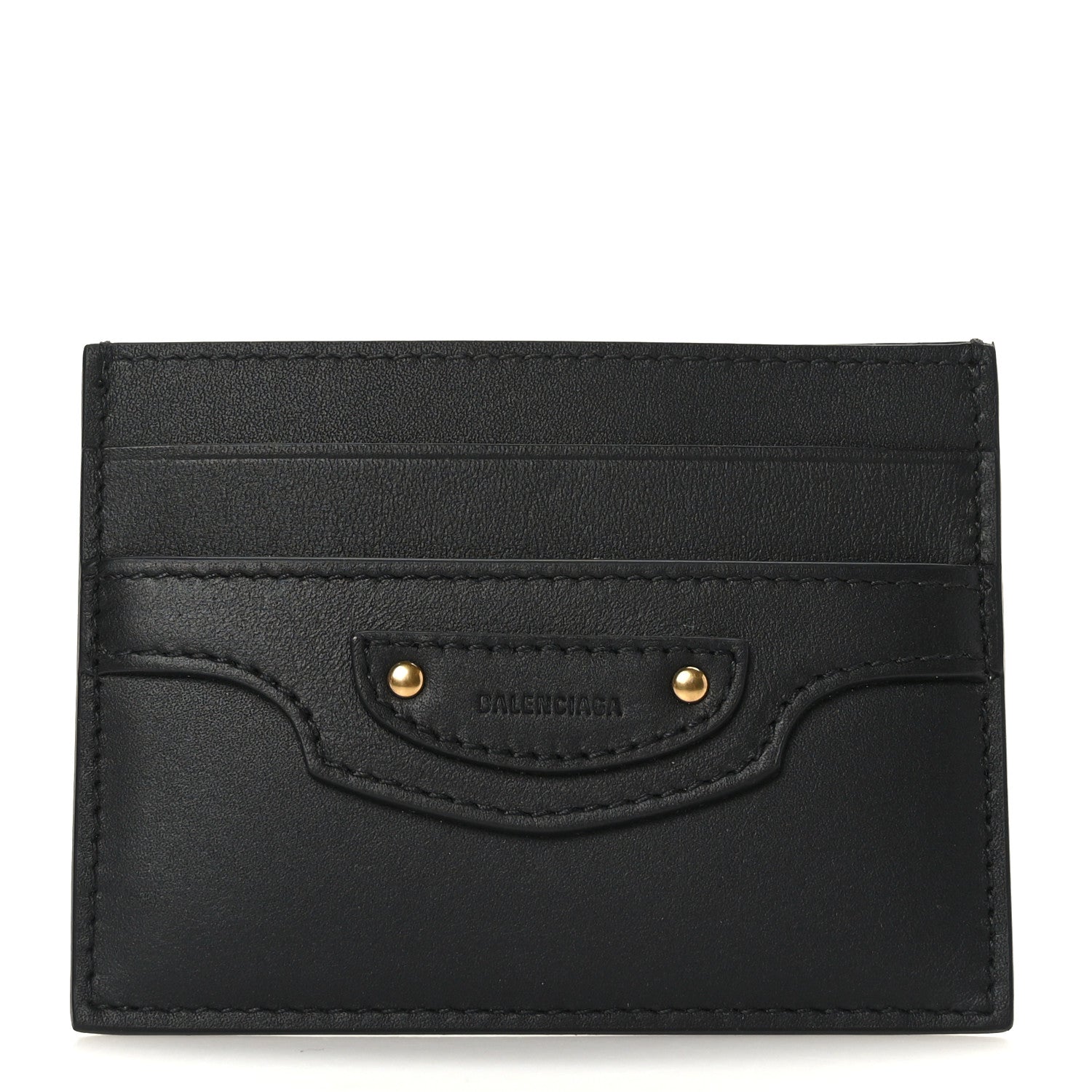 Balenciaga Smooth Calfskin Neo Classic Gold Hardware City Card Case Black 1 of 7