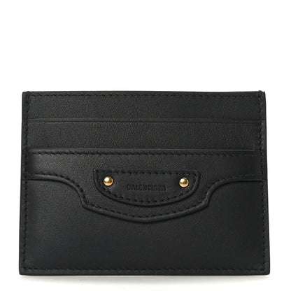 Balenciaga Smooth Calfskin Neo Classic Gold Hardware City Card Case Black 1 of 7