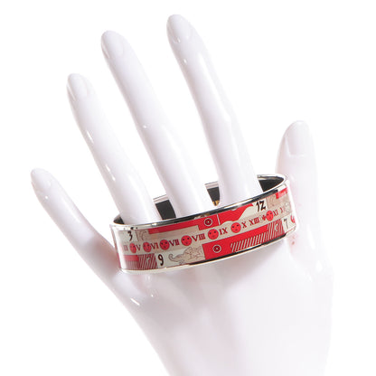 Hermes Enamel Printed Zodiac Wide Bracelet 70 Red 2 of 17