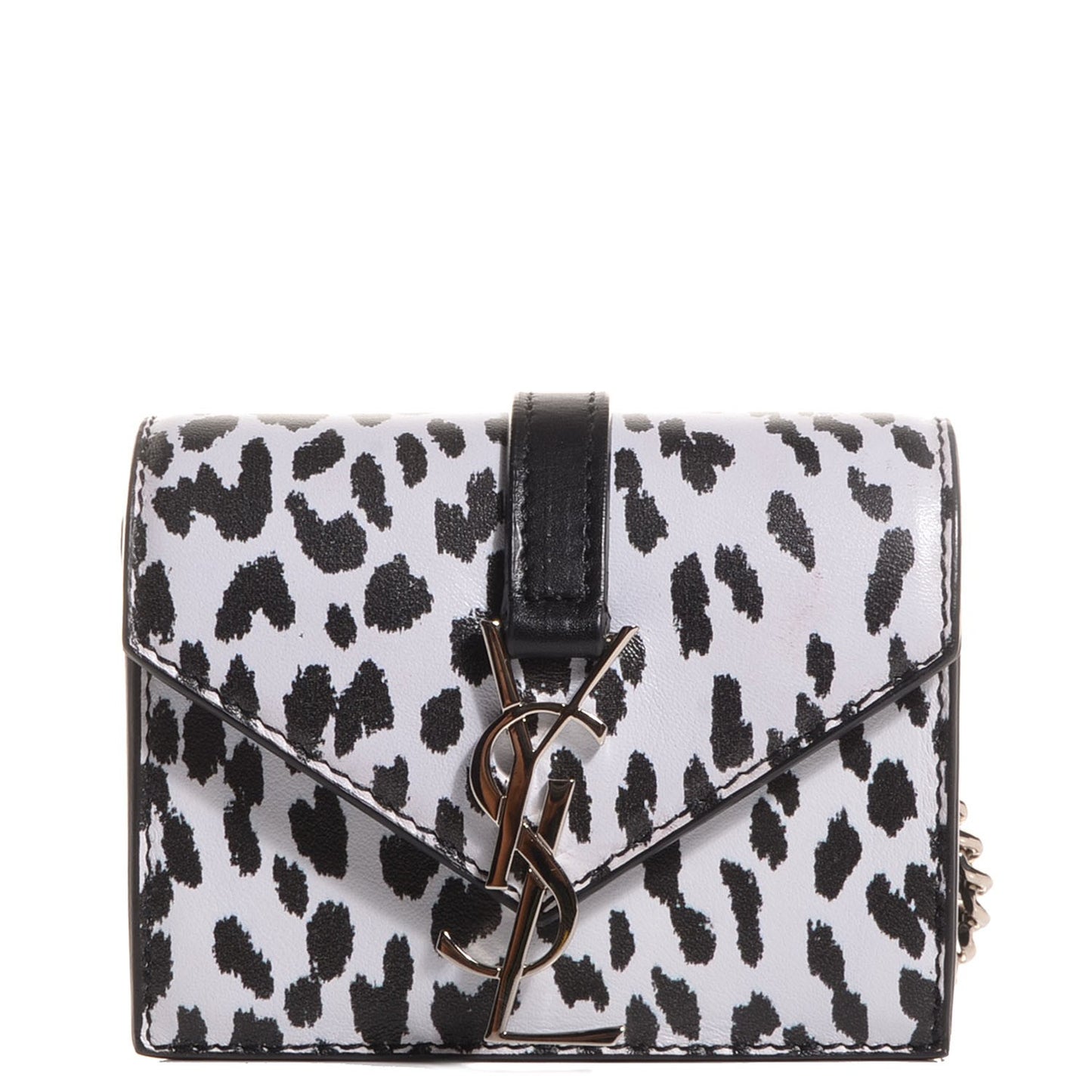 Calfskin Monogram Leopard Print Mini Candy Crossbody Black White