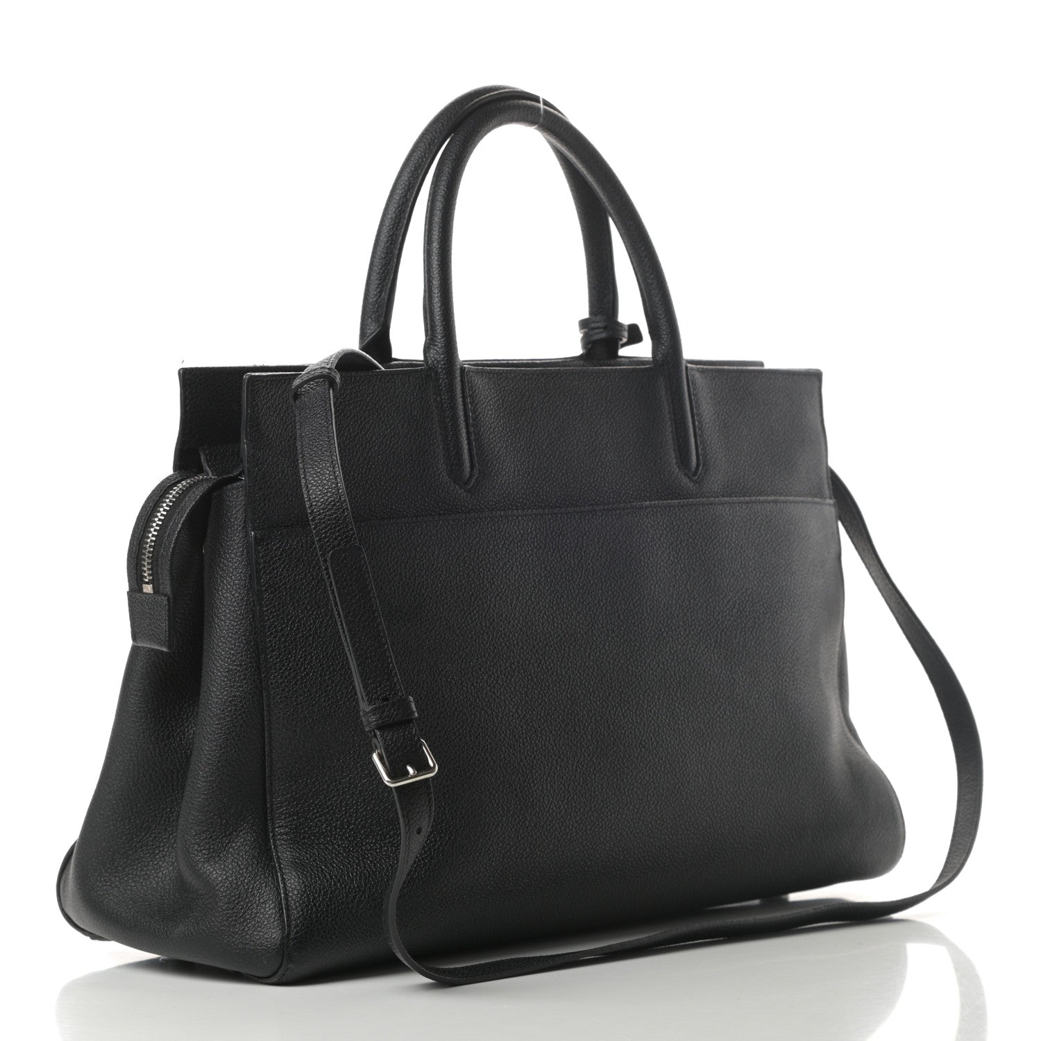 Saint Laurent Grained Calfskin Medium Cabas Rive Gauche Black 3 of 17