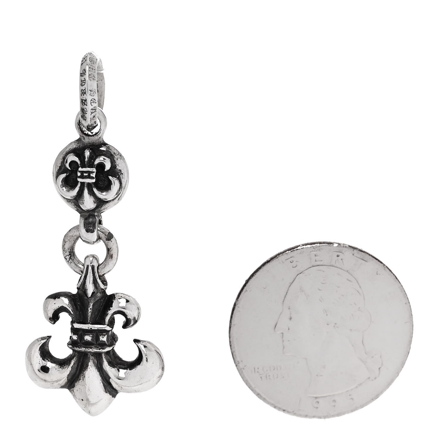 Chrome Hearts Sterling Silver Ball BS Fleur de Lis Pendant 1561658