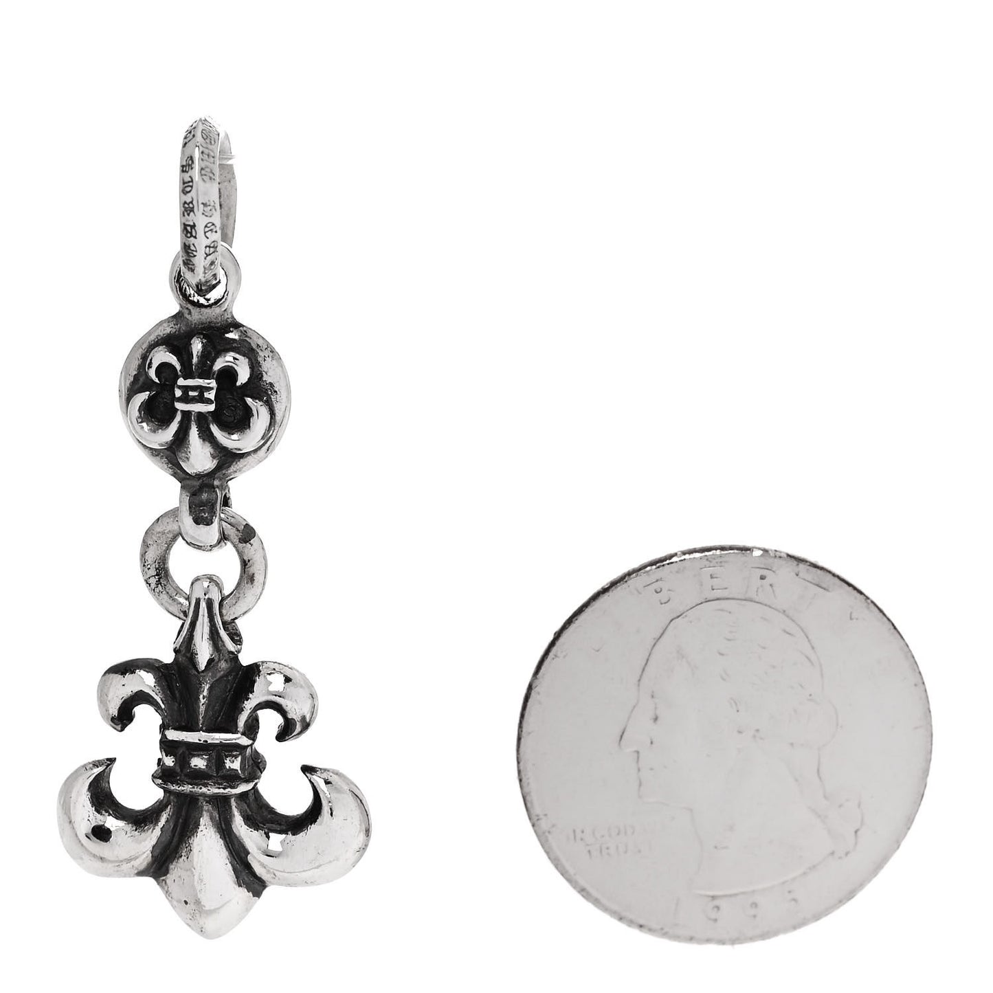 Sterling Silver Ball BS Fleur de Lis Pendant