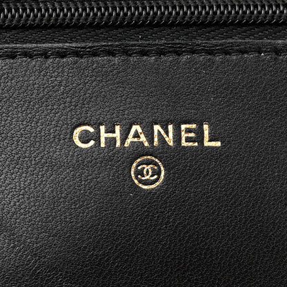 Chanel Lambskin Quilted Wallet On Chain WOC Black 6 of 12