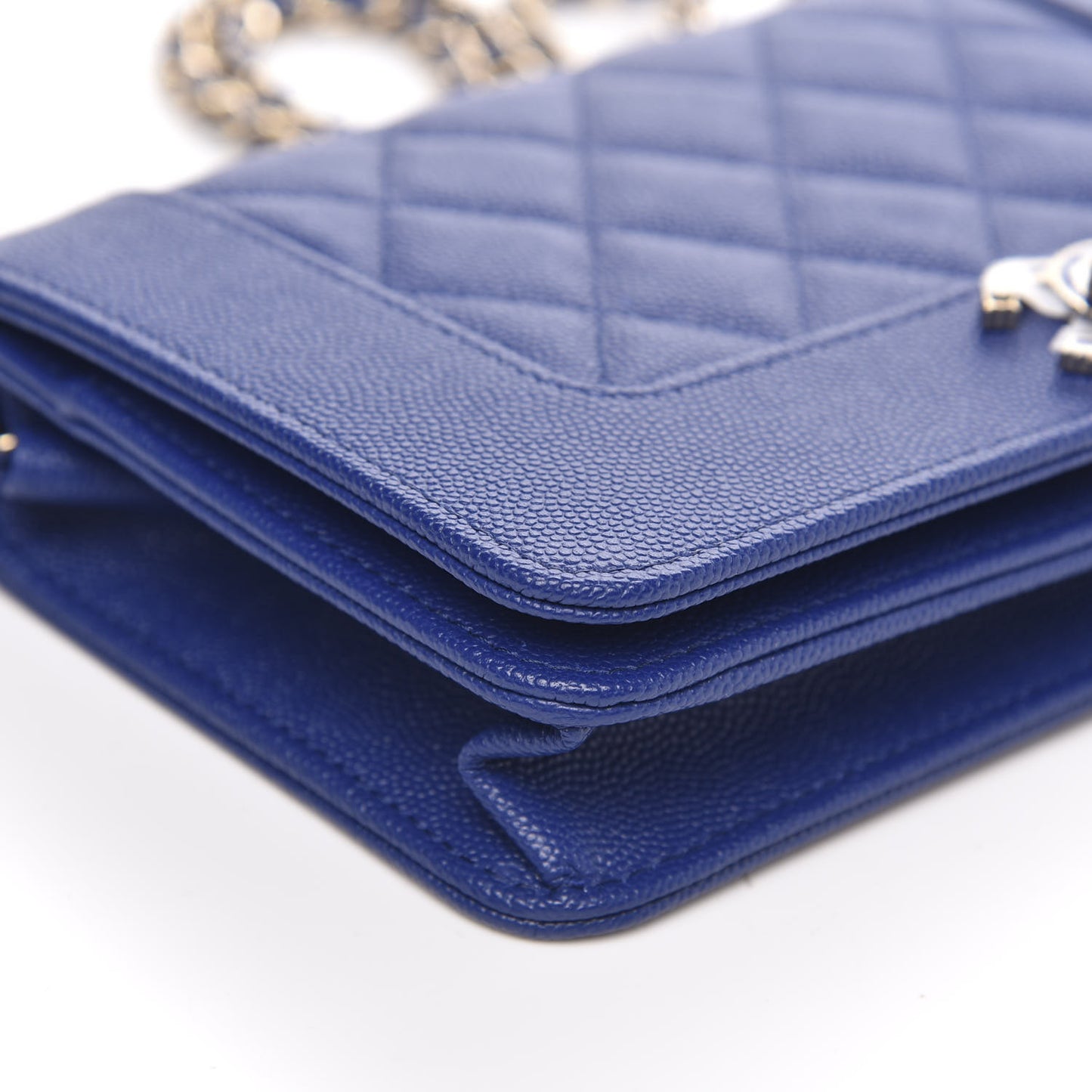 Caviar Quilted Vintage Mademoiselle Wallet On Chain WOC Blue