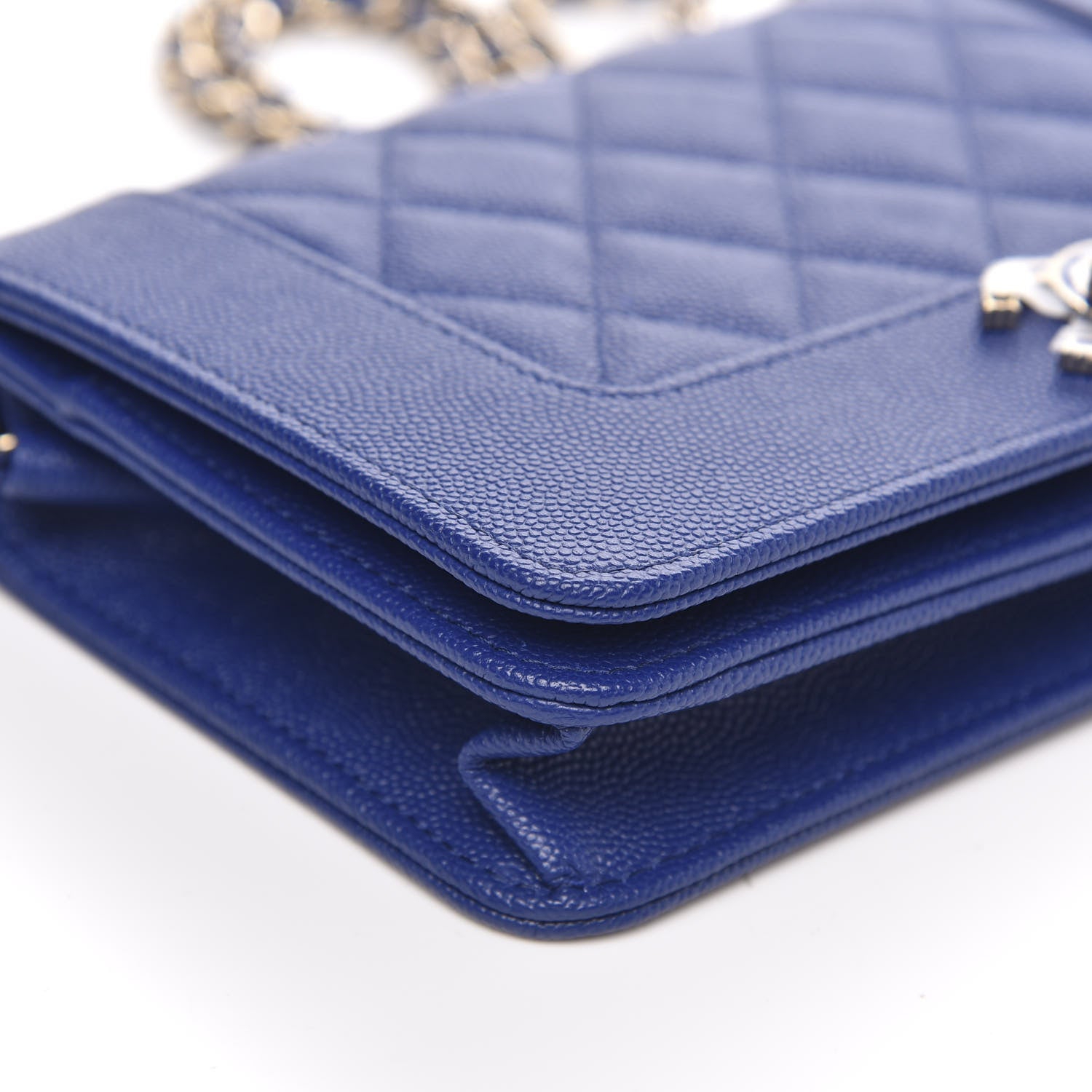 Chanel Caviar Quilted Vintage Mademoiselle Wallet On Chain WOC Blue 10 of 12